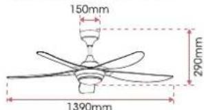150mm 290mm 1390mm