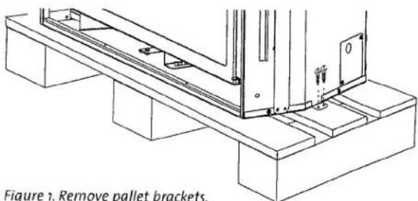 Figure 1. Remove pallet brackets.