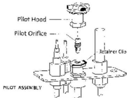 Pilot Hood Pilot Orifice Retainer Clip MLOT ASSEMBLY
