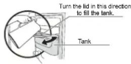 Acros AT1130F - Filling the water storage tank - 1