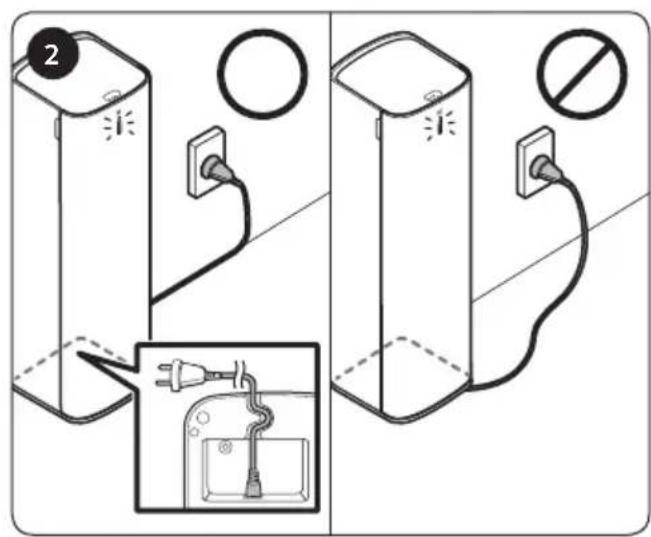 Diagram illustrating two electric vehicle charging stations with labeled components and a disconnection warning symbol