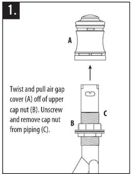 Waterstone 5600 - INSTALL SINGLE PORT AIR GAP (OPTIONAL) - 1