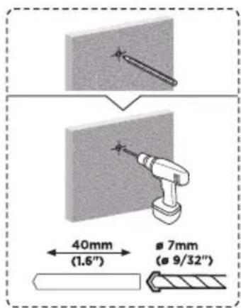 40mm (1.6") 7mm (9/32")