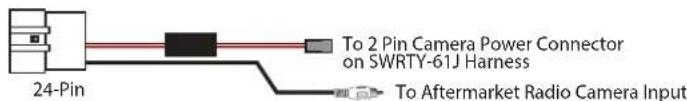 24-Pin To 2 Pin Camera Power Connector on SWRTY-61J Harness To Aftermarket Radio Camera Input