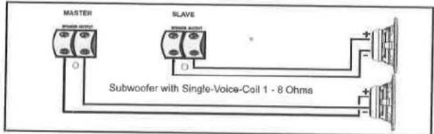 MASTER SLAVE Subwoofer with Single-Voice-Coll 1 - 8 Ohms