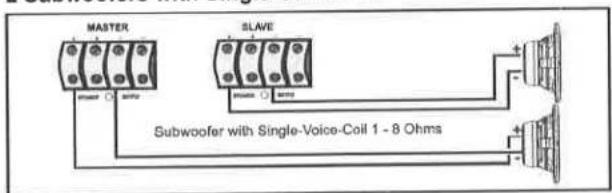MASTER SLAVE Subwoofer with Single-Voice-Coil 1 - 8 Ohms
