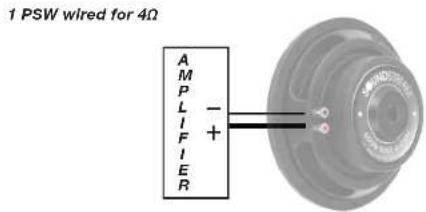 1 PSW wired for 4Ω A M P L I F I E R - +