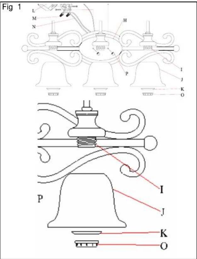 Golden Lighting Heartwood 8063-BA3 BUS - FIXTURE ASSEMBLY INSTRUCTIONS - 1