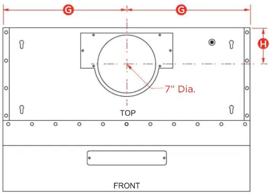 G G 7" Dia. TOP H FRONT