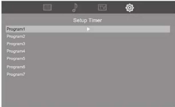 Setup Timer Program1 Program2 Program3 Program4 Program5 Program6 Program7