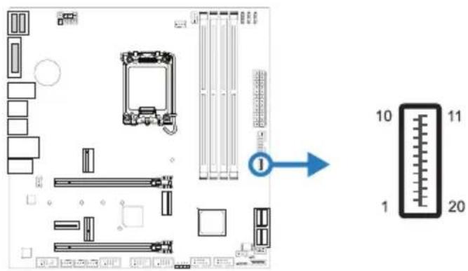 BIOSTAR B660M-SILVER - F\_USB32\_C-10G: Header for USB 3.2 (Gen2) Ports at Front Panel - 1