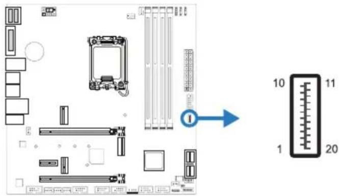 BIOSTAR B660M-SILVER - F\_USB32\_C-10G: штыревой соединитель для портов USB 3.2 (Gen2) на передней панели - 1