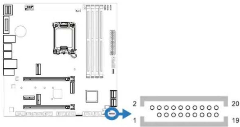 BIOSTAR B660M-SILVER - SPKR: 揚聲器接頭 - 2