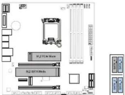 BIOSTAR B660M-SILVER - M.2插槽通道組合表: - 1