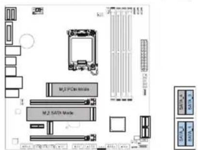 BIOSTAR B660M-SILVER - M.2 슬롯 모듈 공유 상태: - 1