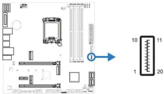 BIOSTAR B660M-SILVER - F\_USB32\_C-10G: 전면 패널 USB 3.2(2세대) 포트용 헤더 - 1