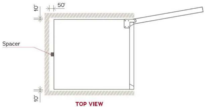 10' 50' Spacer 10' TOP VIEW