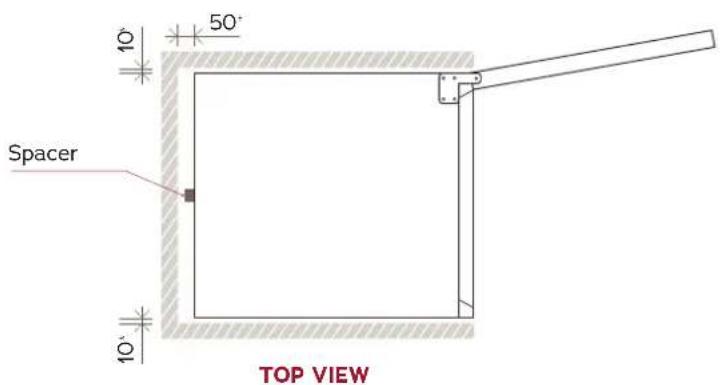 10° 50° Spacer 10° TOP VIEW