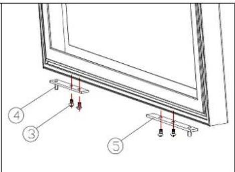 Technical diagram showing labeled components of a window frame with numbered parts ③, ④, and ⑤ indicating different installation or mounting points.