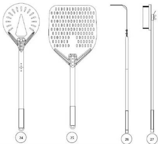 Technical diagram showing four different mechanical or electrical components with numbered labels 24, 25, 26, and 27.