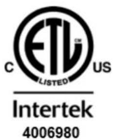 C LISTED US C Intertek 4006980