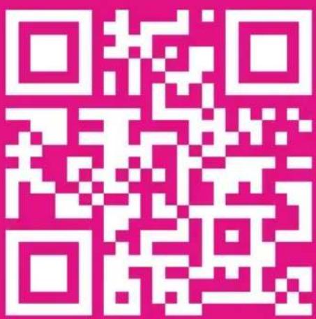 Pink QR code image with no surrounding text or symbols