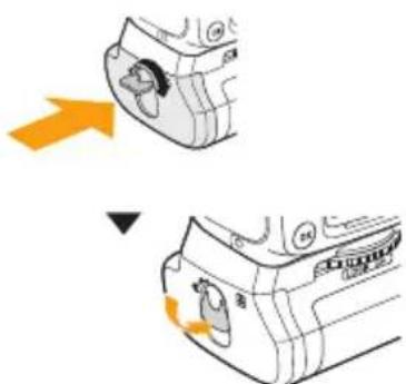 Diagram showing two device close-ups with orange arrows indicating movement or change, labeled with Chinese characters and numbers.