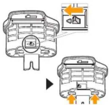 Diagram illustrating a device's internal components and directional arrows, likely for system or automation analysis.