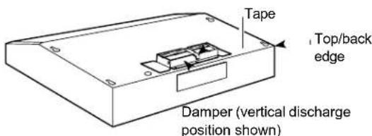 Tape Top/back edge Damper (vertical discharge position shown)