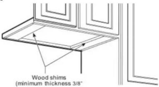 Wood shims (minimum thickness 3/8"