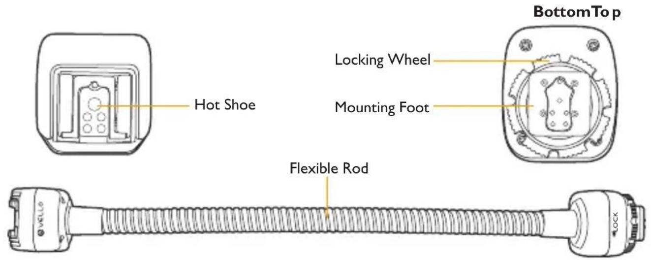 BottomTo p Locking Wheel Mounting Foot Hot Shoe Flexible Rod