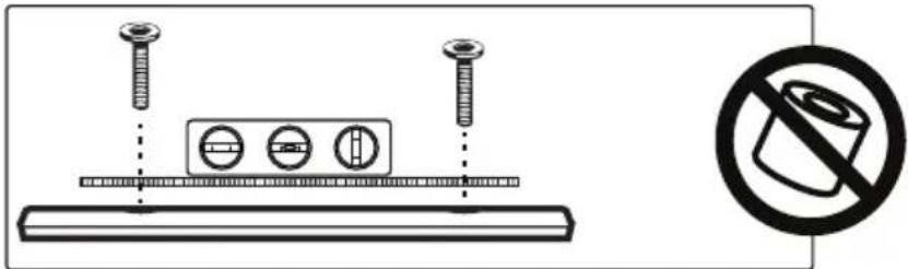 Diagram showing screw installation with three screws and a plate, alongside a prohibition symbol for no tool.