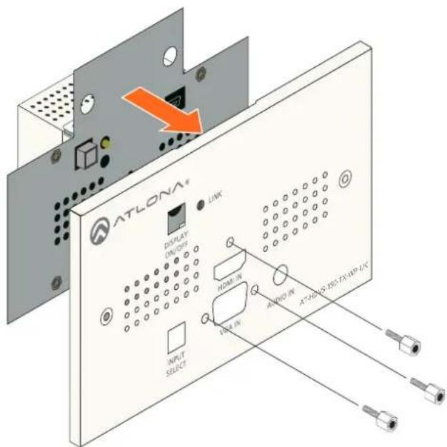 ATLONA® DISPLAY ON/OFF LINK INPUT SELECT HDMI IN VOUT IN AHDMI IN AT3/HD/IS-192-TX-10V-LK