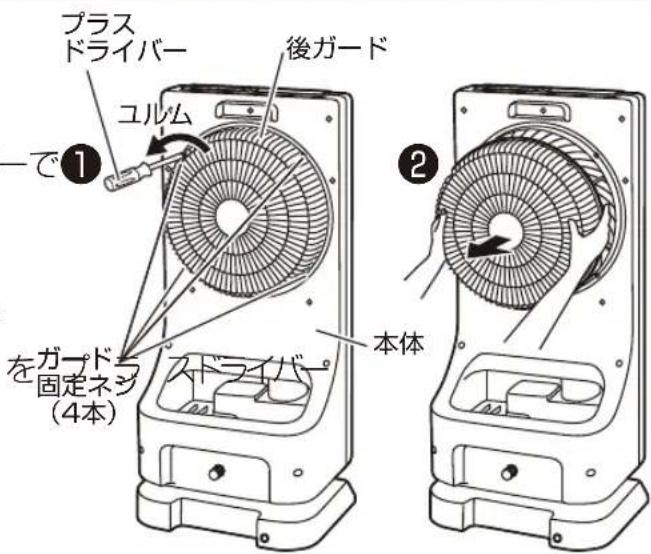 Yamazen YMFR-A255 - 後ガードの取り外し - 1
