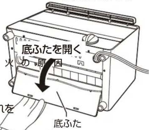 底ふたを開く 火の原因 を 底ふた