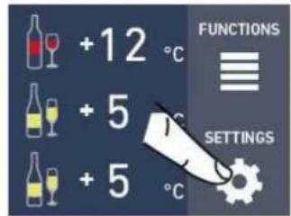 +12 °C +5 °C +5 °C FUNCTIONS SETTINGS