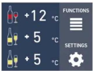 +12 °C +5 °C +5 °C FUNCTIONS SETTINGS