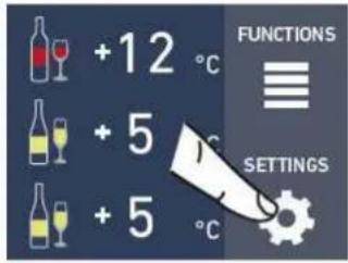 +12 °C +5 °C +5 °C FUNCTIONS SETTINGS