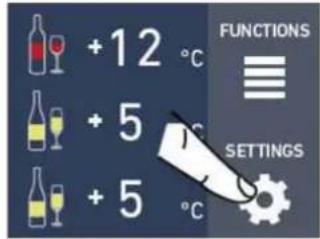 +12 °C +5 °C +5 °C FUNCTIONS SETTINGS