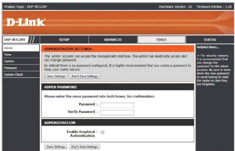 D-LINK DHP-W313AV - Tools Admin - 1
