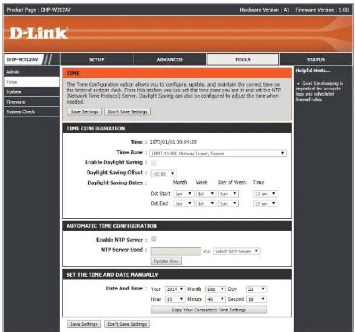 D-LINK DHP-W313AV - Time - 1