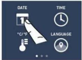 DATE 1 °C/°F TIME LANGUAGE