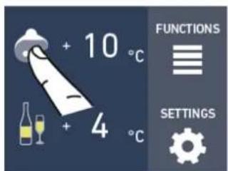 + 10 °C + 4 °C FUNCTIONS ≡ SETTINGS