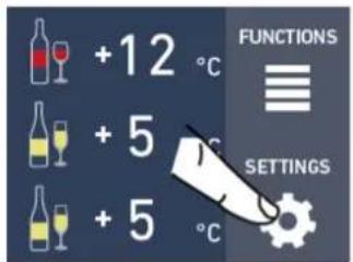+12 °C +5 °C +5 °C FUNCTIONS ≡ SETTINGS