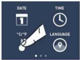 DATE 1 °C/°F TIME LANGUAGE