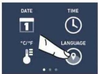 DATE 1 °C/°F TIME LANGUAGE