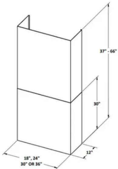 37" - 66" 30" 12" 18", 24" 30" OR 36"