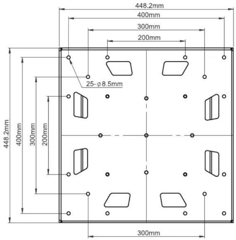 448.2mm 400mm 300mm 200mm 25-Ø8.5mm 448.2mm 400mm 300mm 200mm 300mm