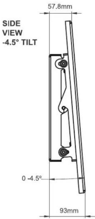 SIDE VIEW -4.5° TILT 57.8mm 0 -4.5° 93mm