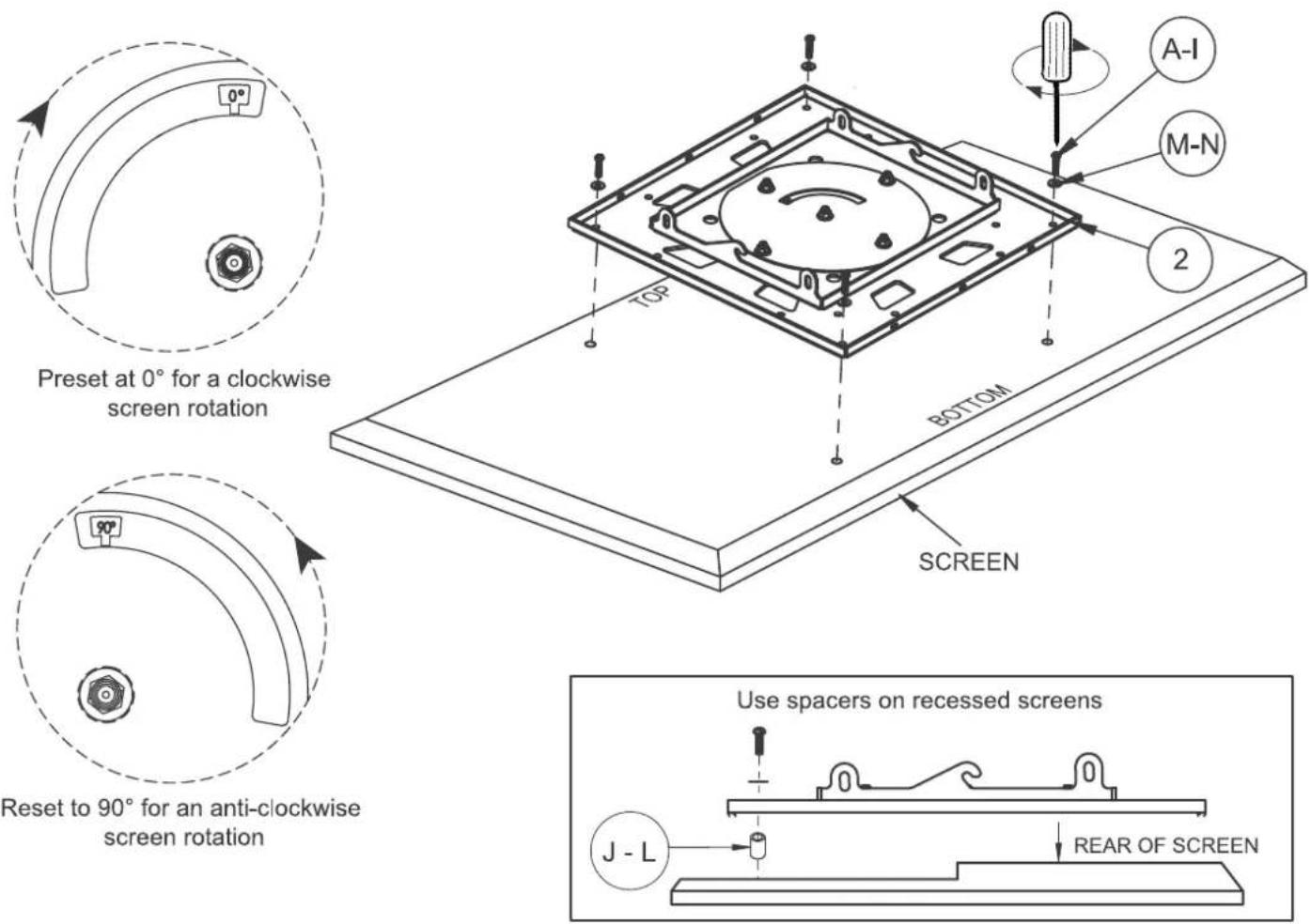 B-Tech BT7550 - Attach Interface Plate to Screen - 1